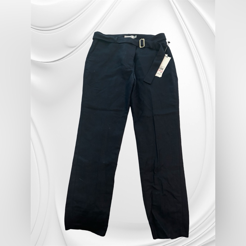 NWT Calvin Klein Women’s Petite Navy Blue Linen Rayon Career Dress Pants